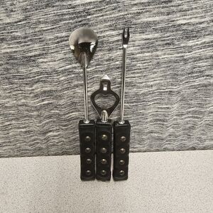 Vintage Stylish Bar Tool Set with Black Handles Made In Japan